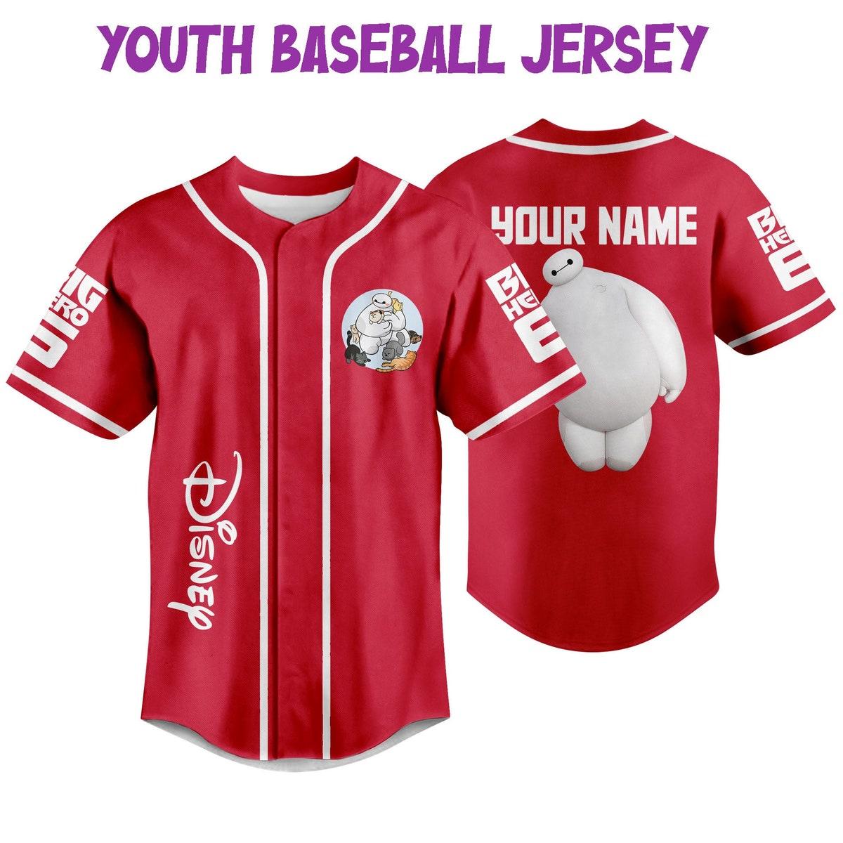 Personalized Disney Big Hero 6 Baymax Custom Baseball Jersey 5