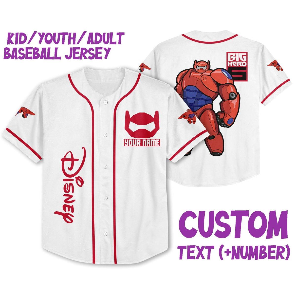 Personalized Disney Big Hero 6 Baymax In Armor Baseball Jersey 1