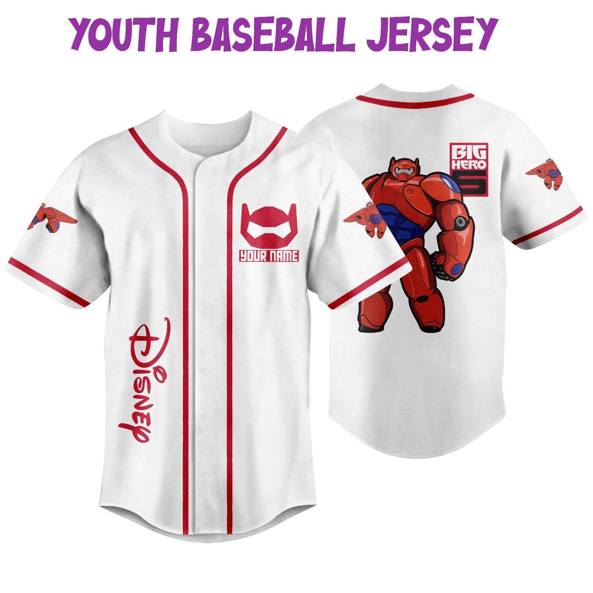 Personalized Disney Big Hero 6 Baymax In Armor Baseball Jersey 5