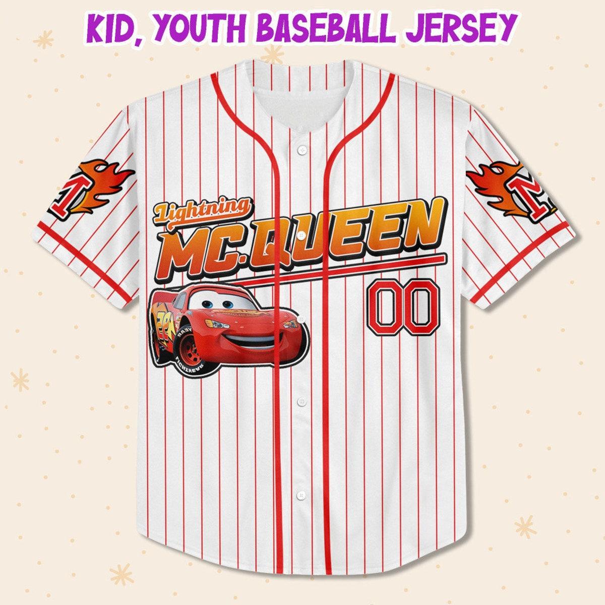 Personalized Disney Cars Lightning Mcqueen Baseball Jersey 2