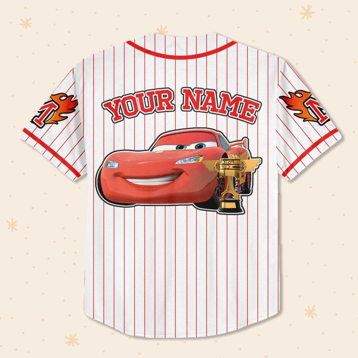 Personalized Disney Cars Lightning Mcqueen Baseball Jersey 3