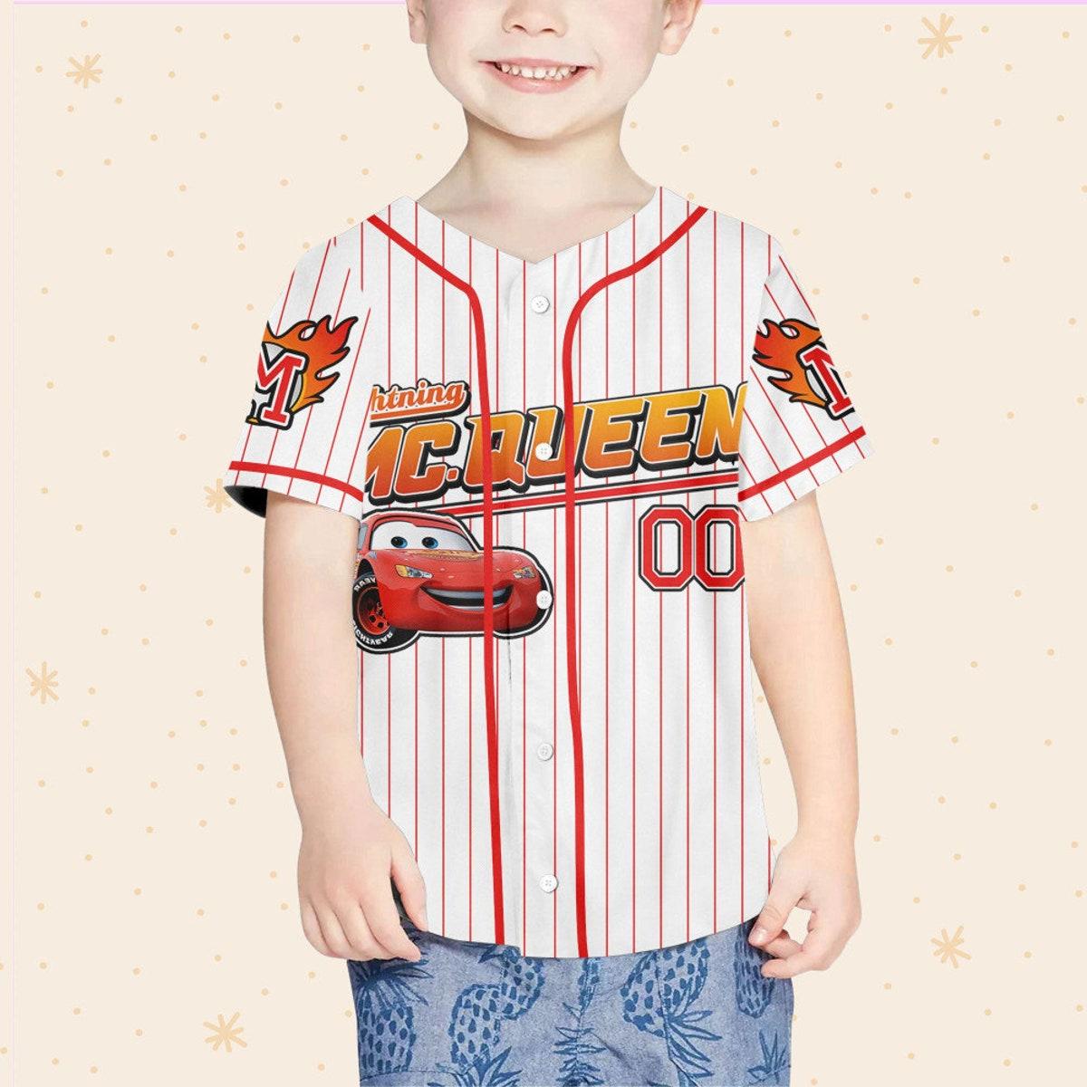 Personalized Disney Cars Lightning Mcqueen Baseball Jersey 4