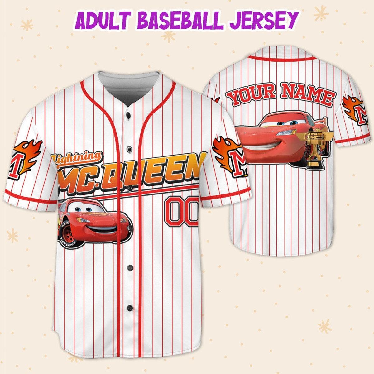 Personalized Disney Cars Lightning Mcqueen Baseball Jersey 5