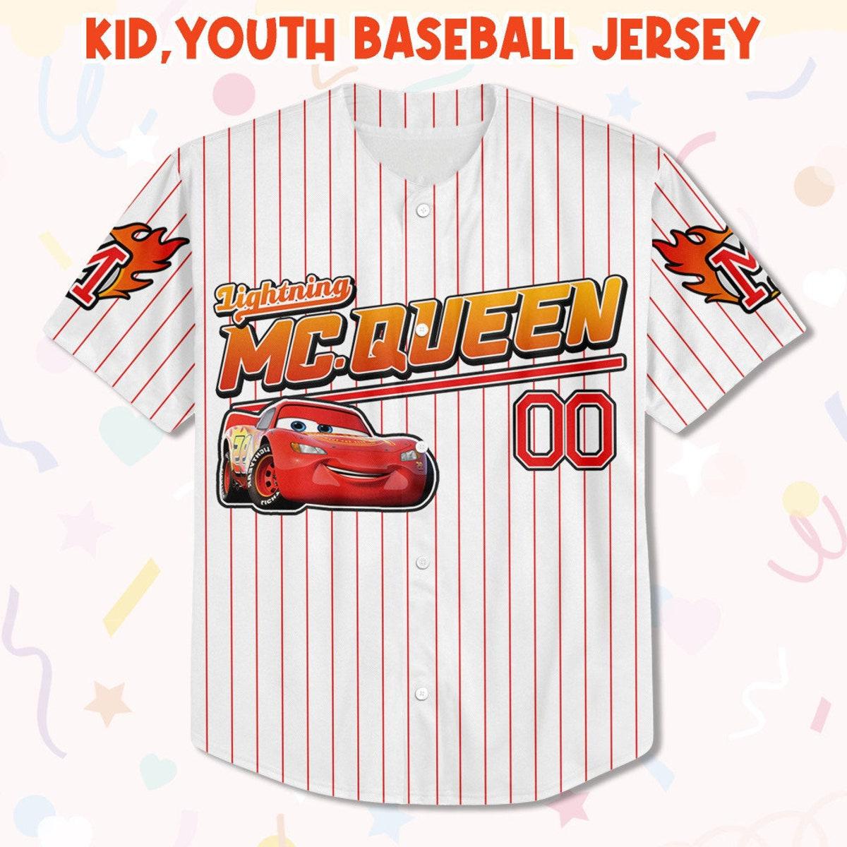 Personalized Disney Cars Lightning Mcqueen Collection Awesome Baseball Jersey 2