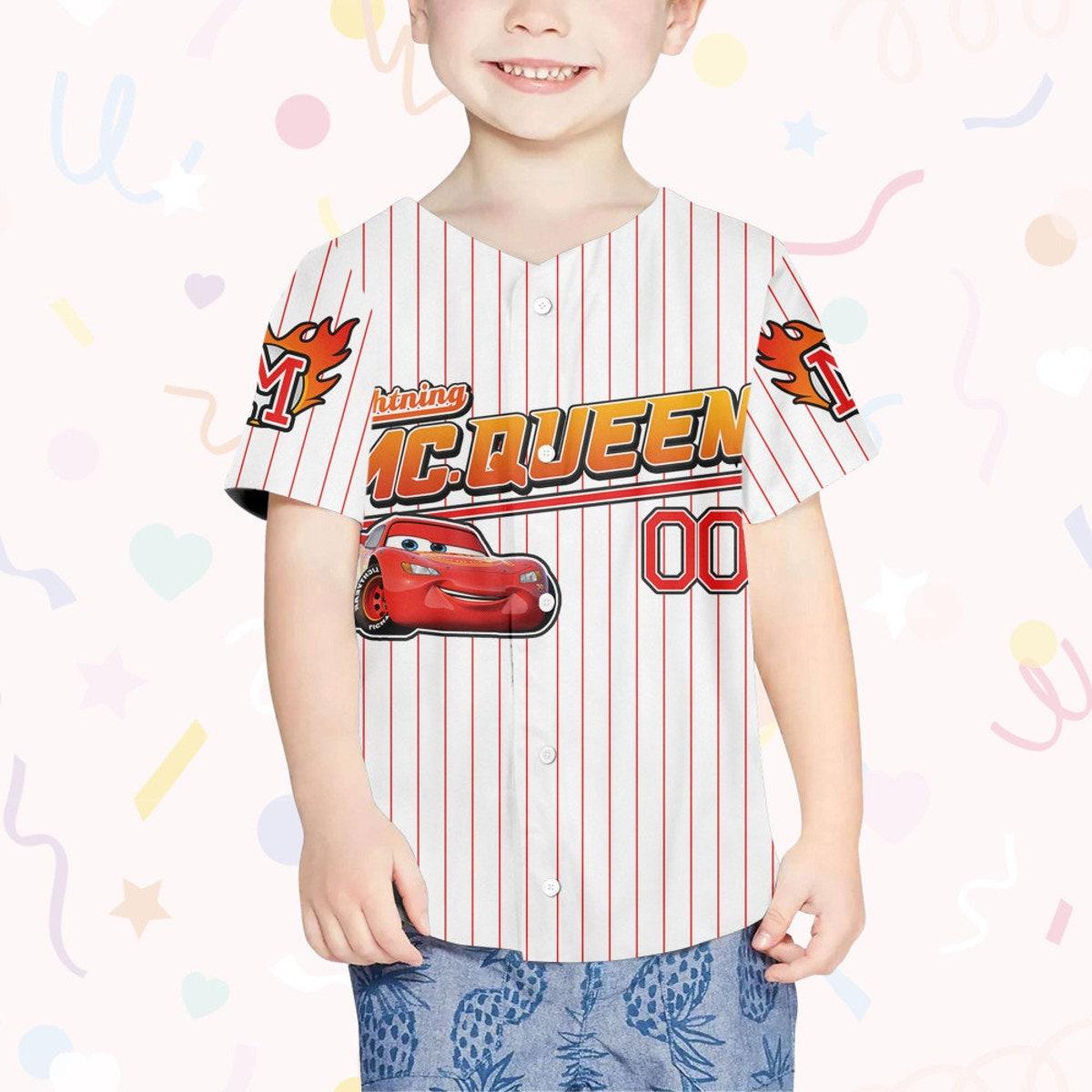 Personalized Disney Cars Lightning Mcqueen Collection Awesome Baseball Jersey 4