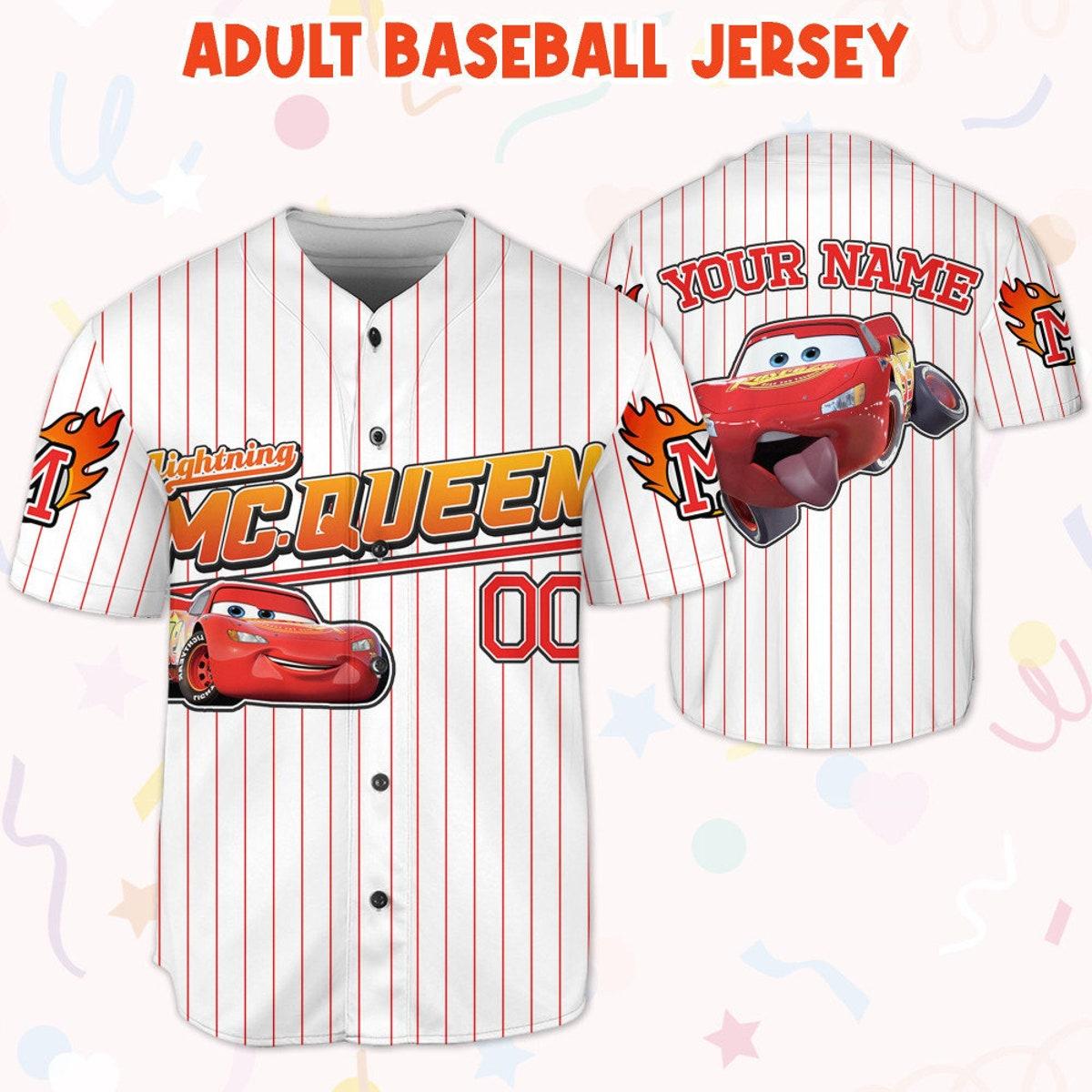 Personalized Disney Cars Lightning Mcqueen Collection Awesome Baseball Jersey 5