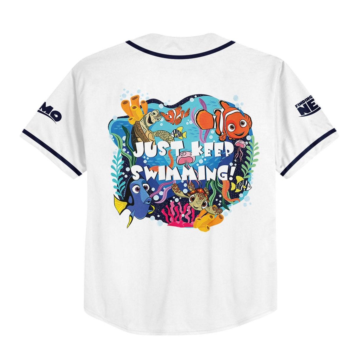 Personalized Disney Finding Nemo Swimming Baseball Jersey 3