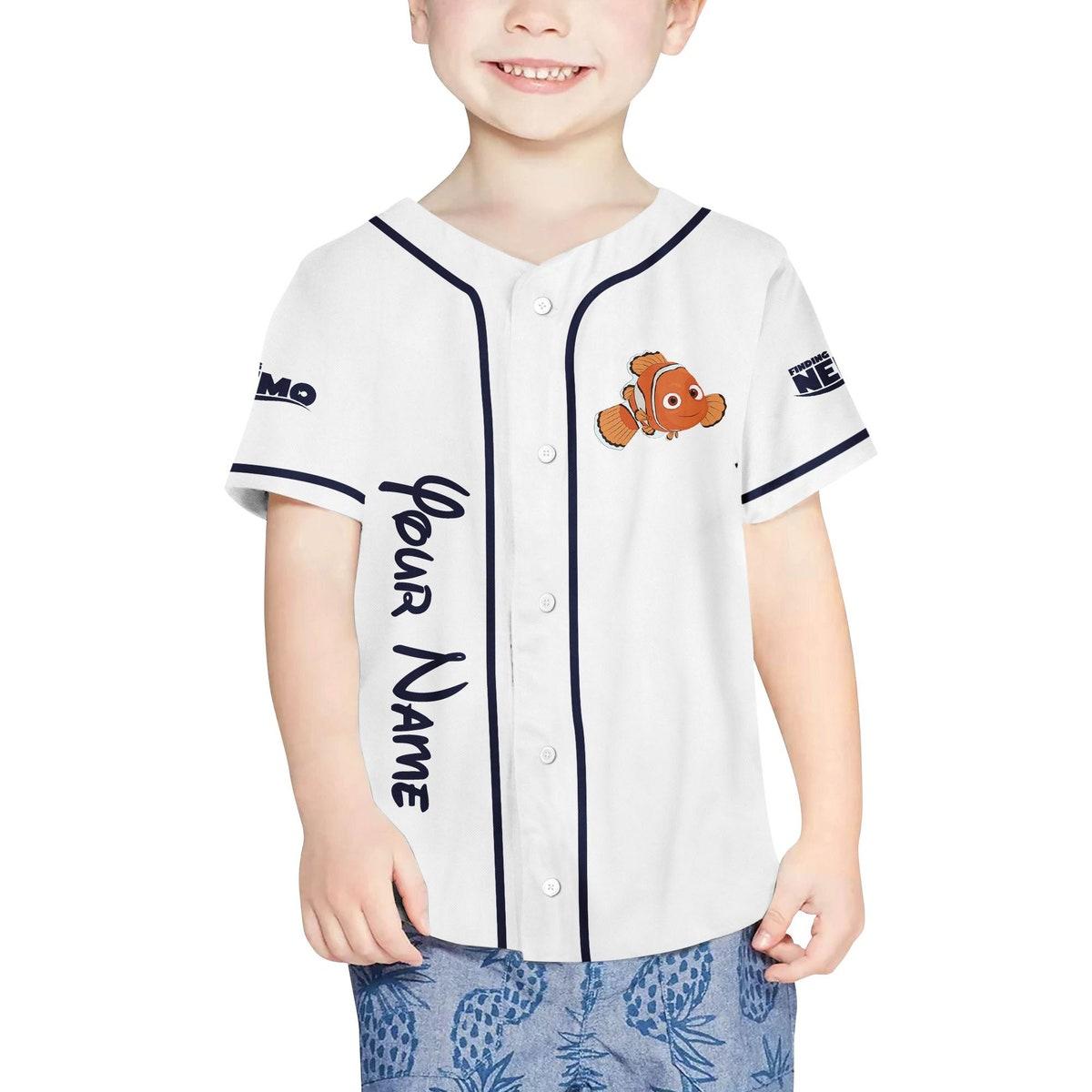 Personalized Disney Finding Nemo Swimming Baseball Jersey 4