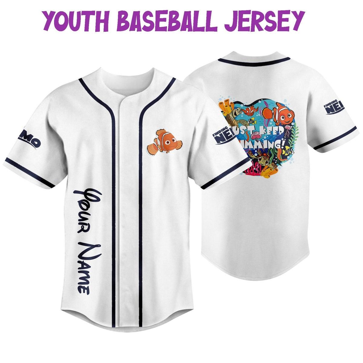 Personalized Disney Finding Nemo Swimming Baseball Jersey 5