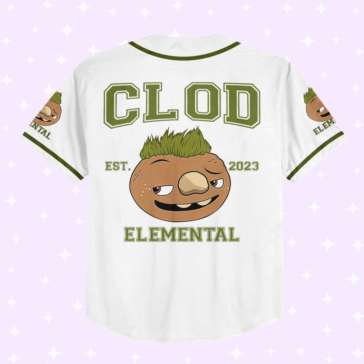 Personalized Disney Pixar Elemental Clod Baseball Jersey 3