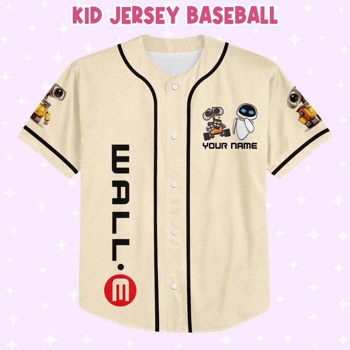 Personalized Disney Wall e And Eve Baseball Jersey 2