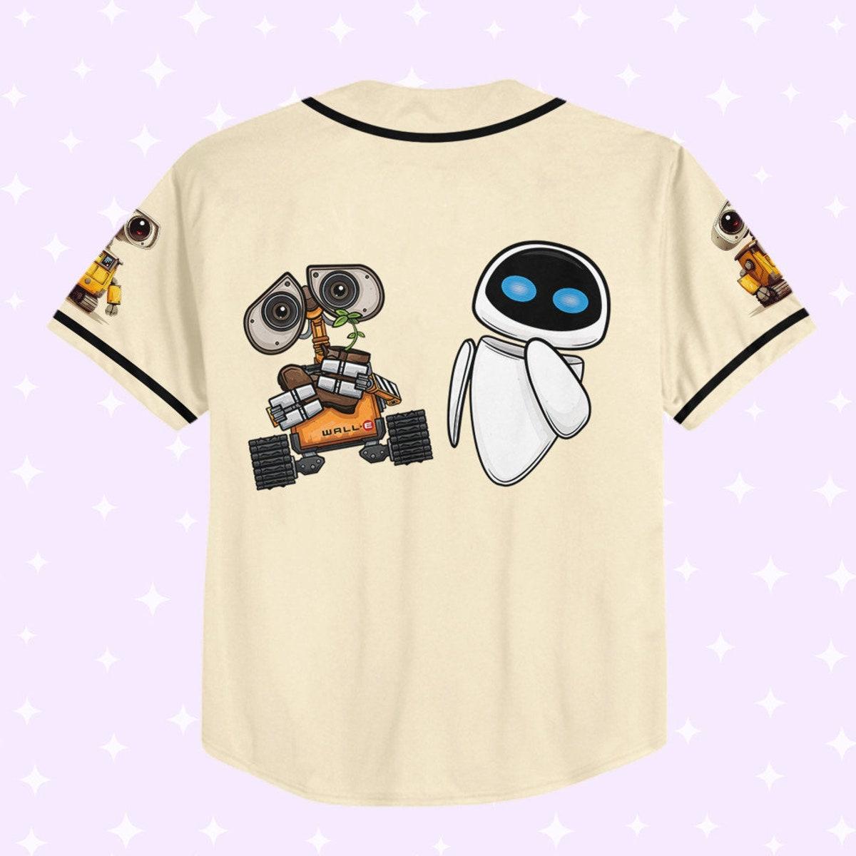 Personalized Disney Wall e And Eve Baseball Jersey 3