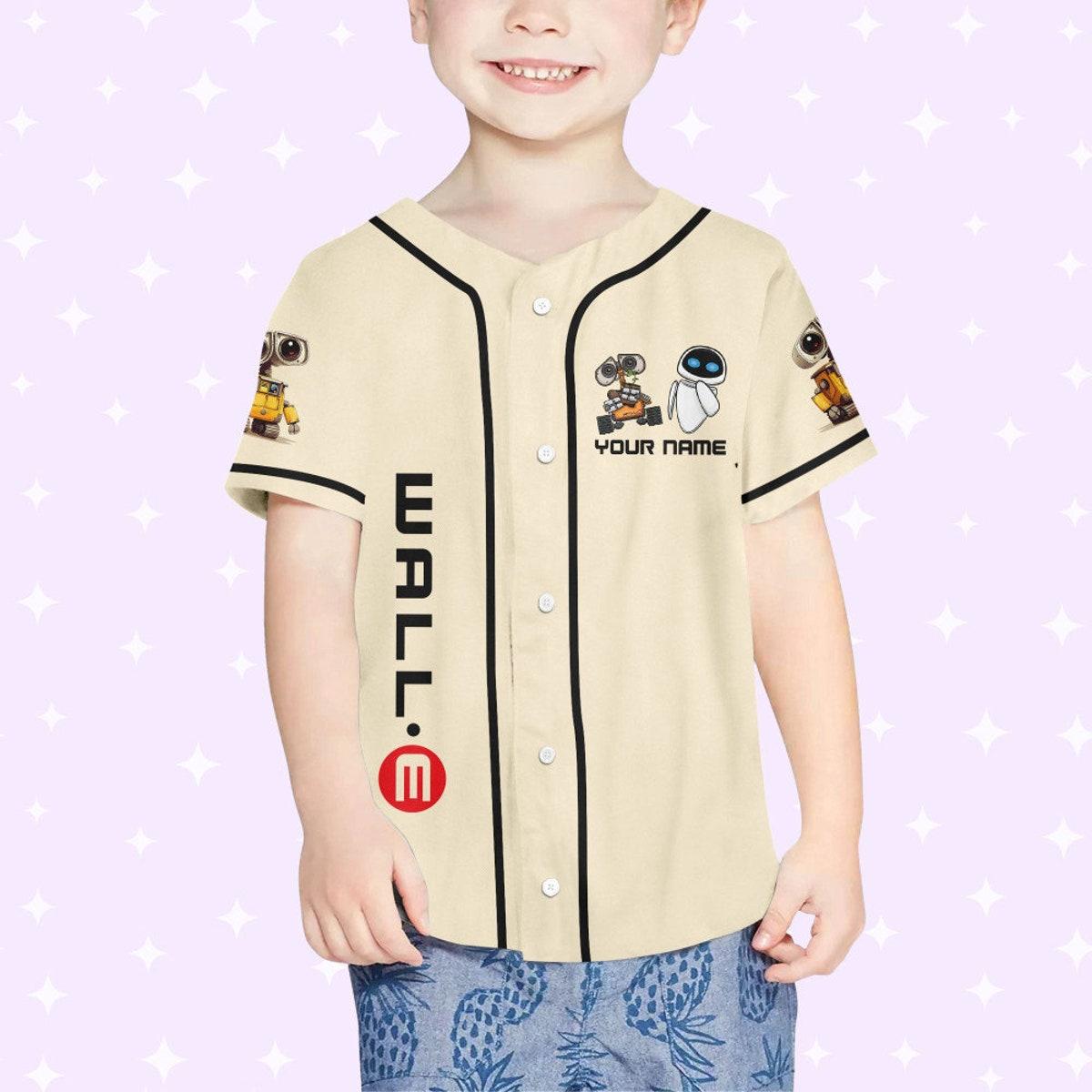 Personalized Disney Wall e And Eve Baseball Jersey 4