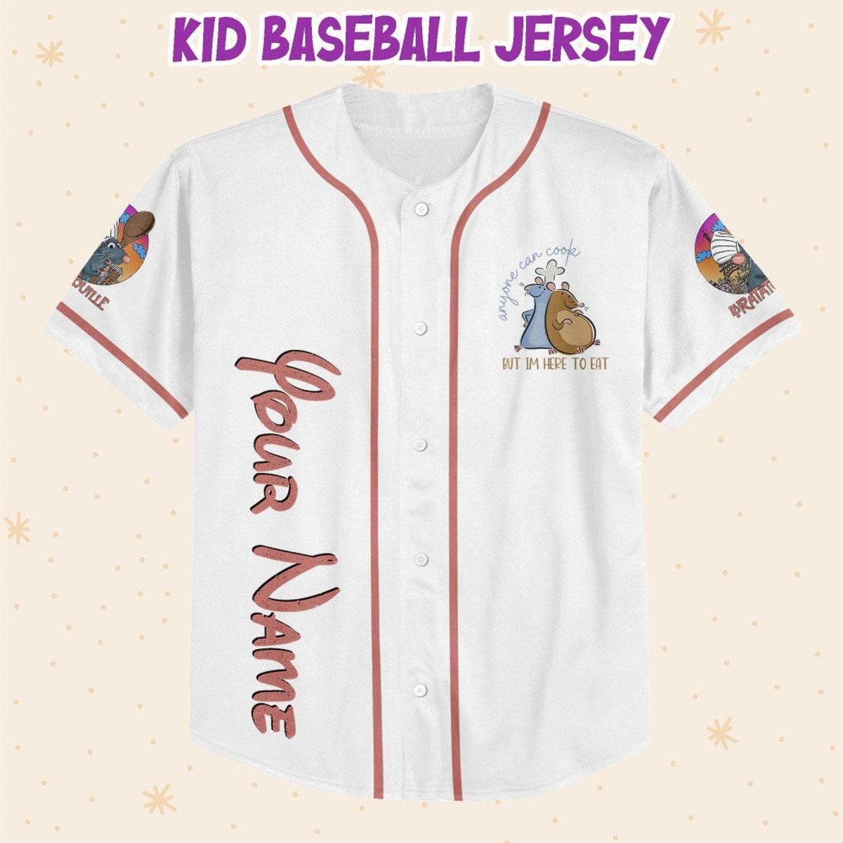 Personalized Ratatouille Remy Remy Little Chef Balloon Mickey Ears Baseball Jersey 2