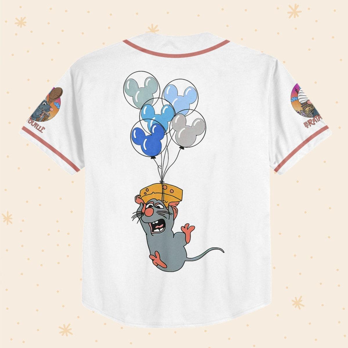 Personalized Ratatouille Remy Remy Little Chef Balloon Mickey Ears Baseball Jersey 3