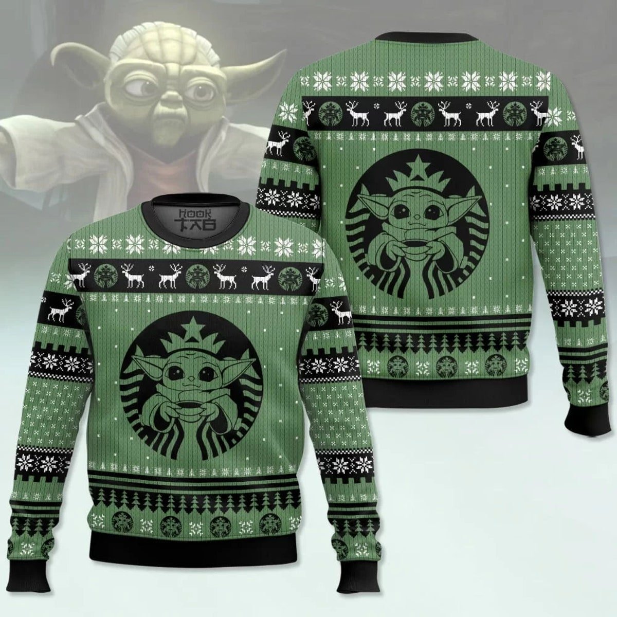 Baby Yoda Coffee Ugly Christmas Sweater Star Wars Xmas Sweater.jpg