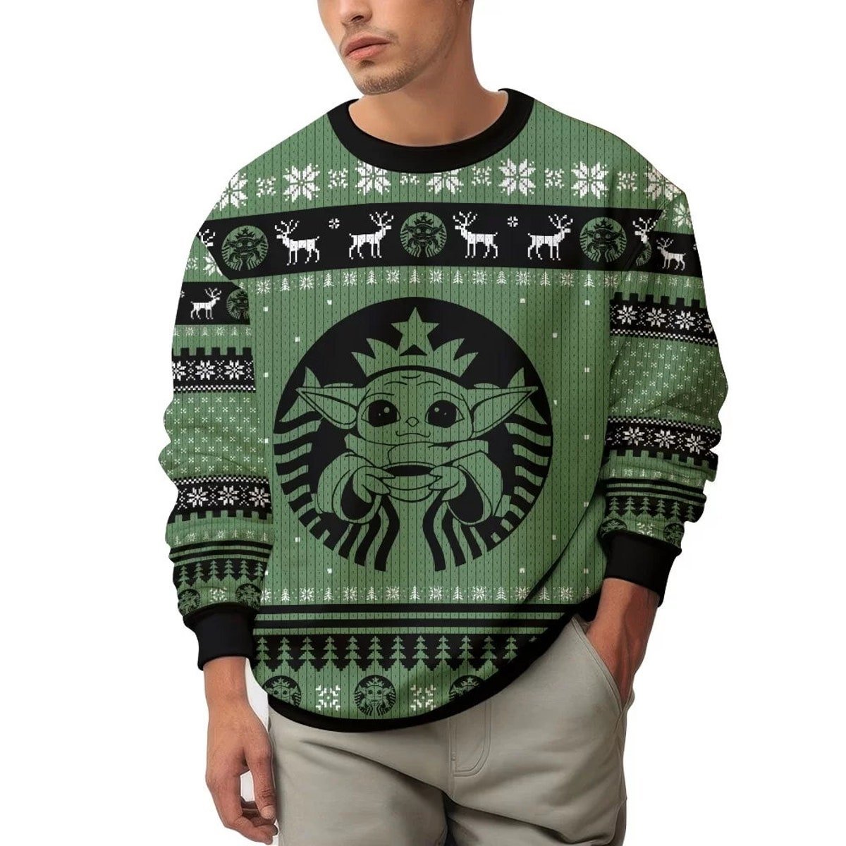 Baby Yoda Coffee Ugly Christmas Sweater Star Wars Xmas Sweater.jpg