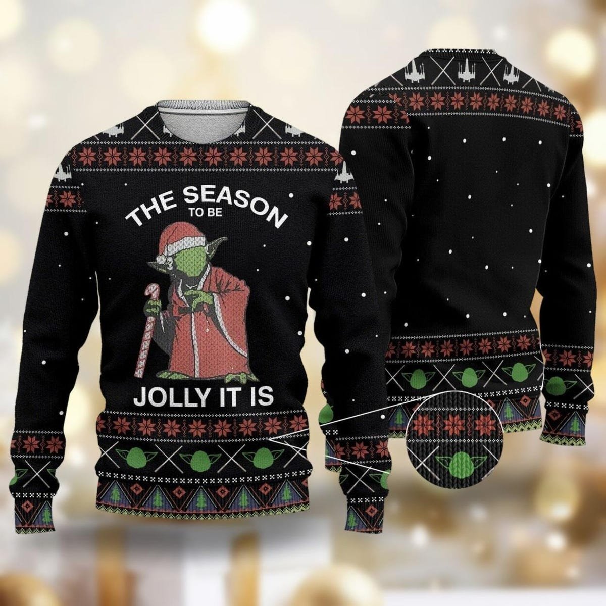 Baby Yoda The Season Jolly It Is Ugly Christmas Sweater Star Wars Stormtrooper Xmas Party Sweater 1