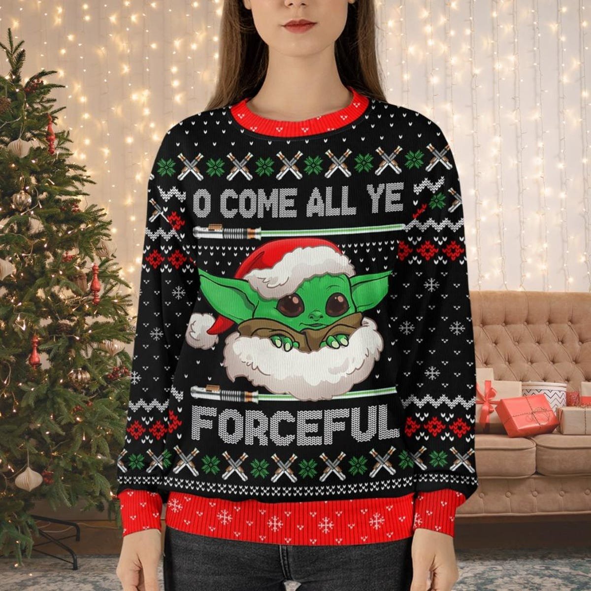 Baby Yoda Ugly Christmas Sweater Star Wars Holiday Cute Sweater.jpg