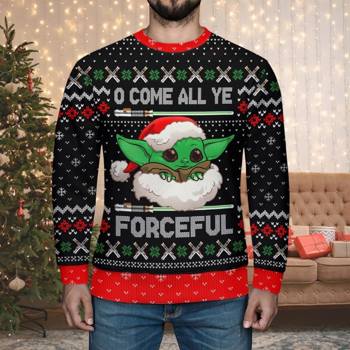 Baby Yoda Ugly Christmas Sweater Star Wars Holiday Cute Sweater.jpg