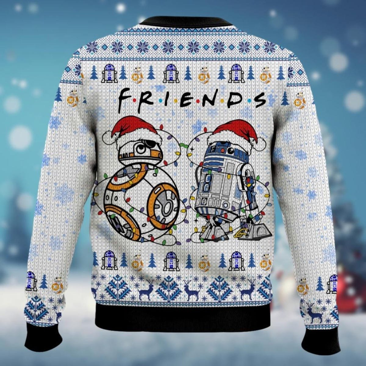 Bb8 And R2d2 Ugly Christmas Sweater Droids Star Wars Santa Robot Characters Holiday Sweater 2