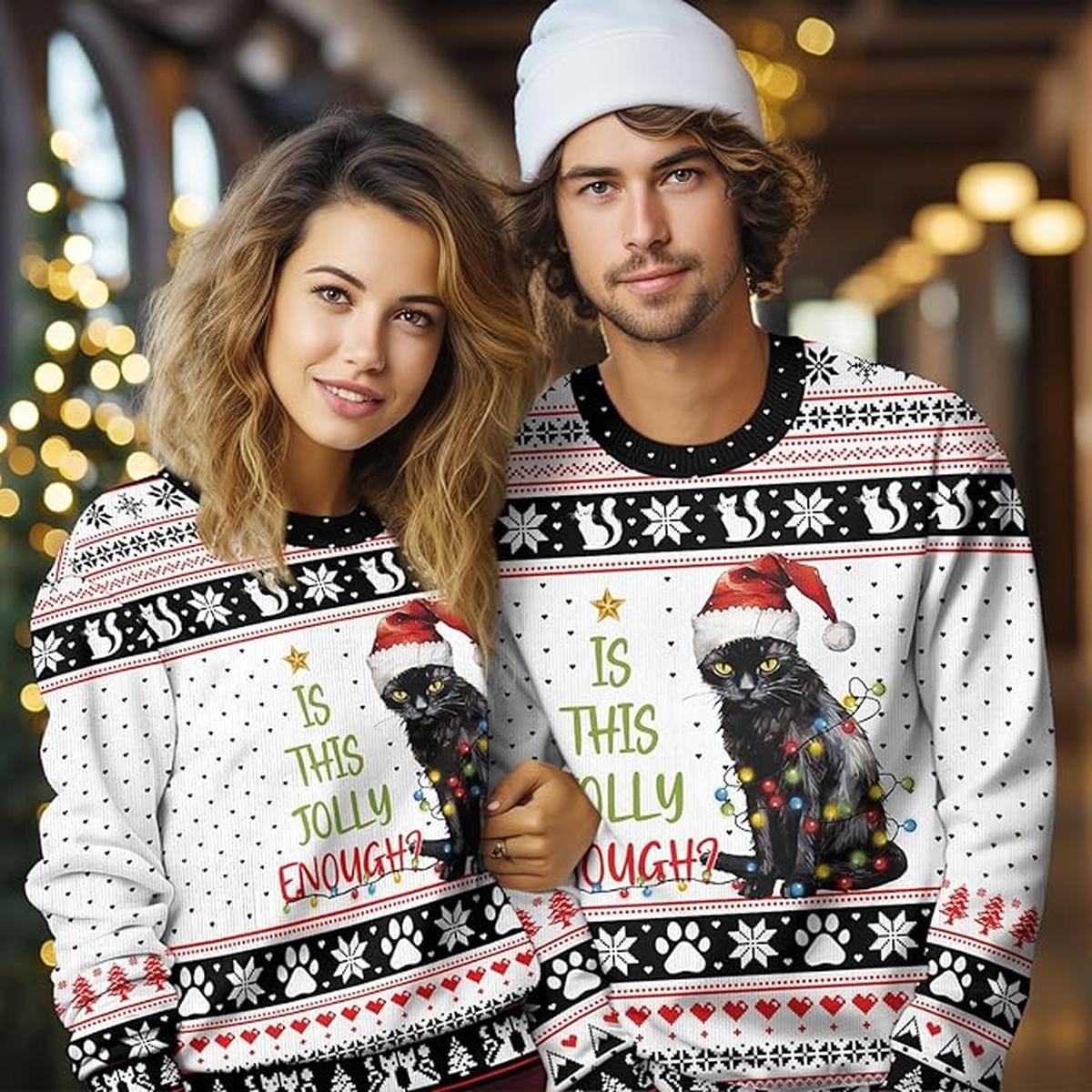 Black Cat Ugly Christmas Sweater Festive Holiday Sweater 3.jpg