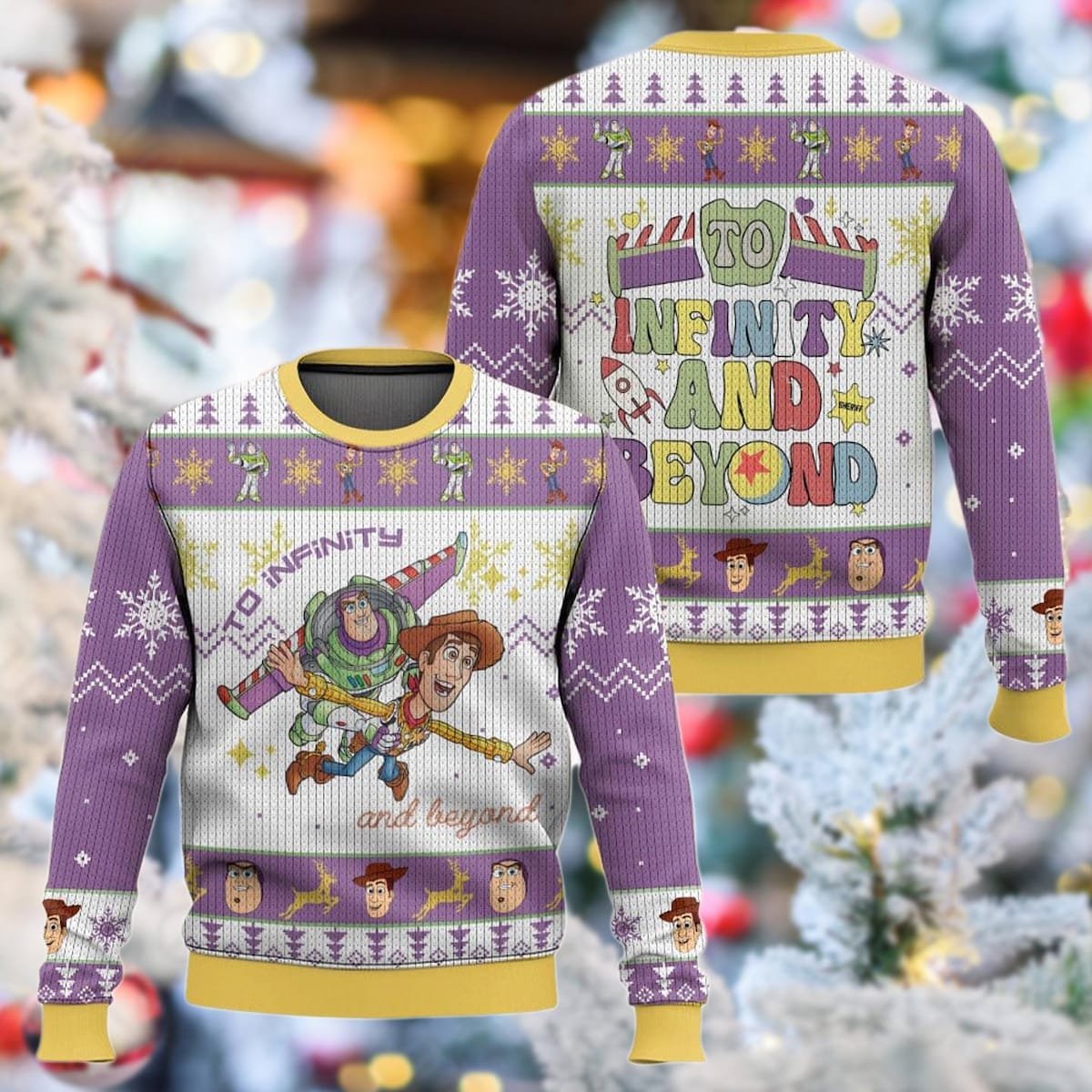 Buzz Lightyear Woody Toy Story Ugly Christmas Sweater To Infinity And Beyond Christmas Sweater 2