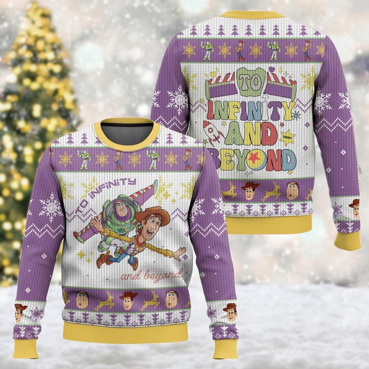 Buzz Lightyear Woody Toy Story Ugly Christmas Sweater To Infinity And Beyond Christmas Sweater 3