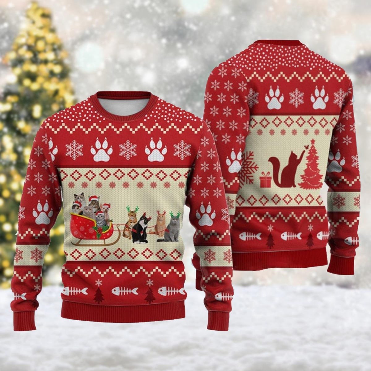 Cat Reindeer Ugly Christmas Sweater Santa With Reindeer Cat Xmas Sweater.jpg