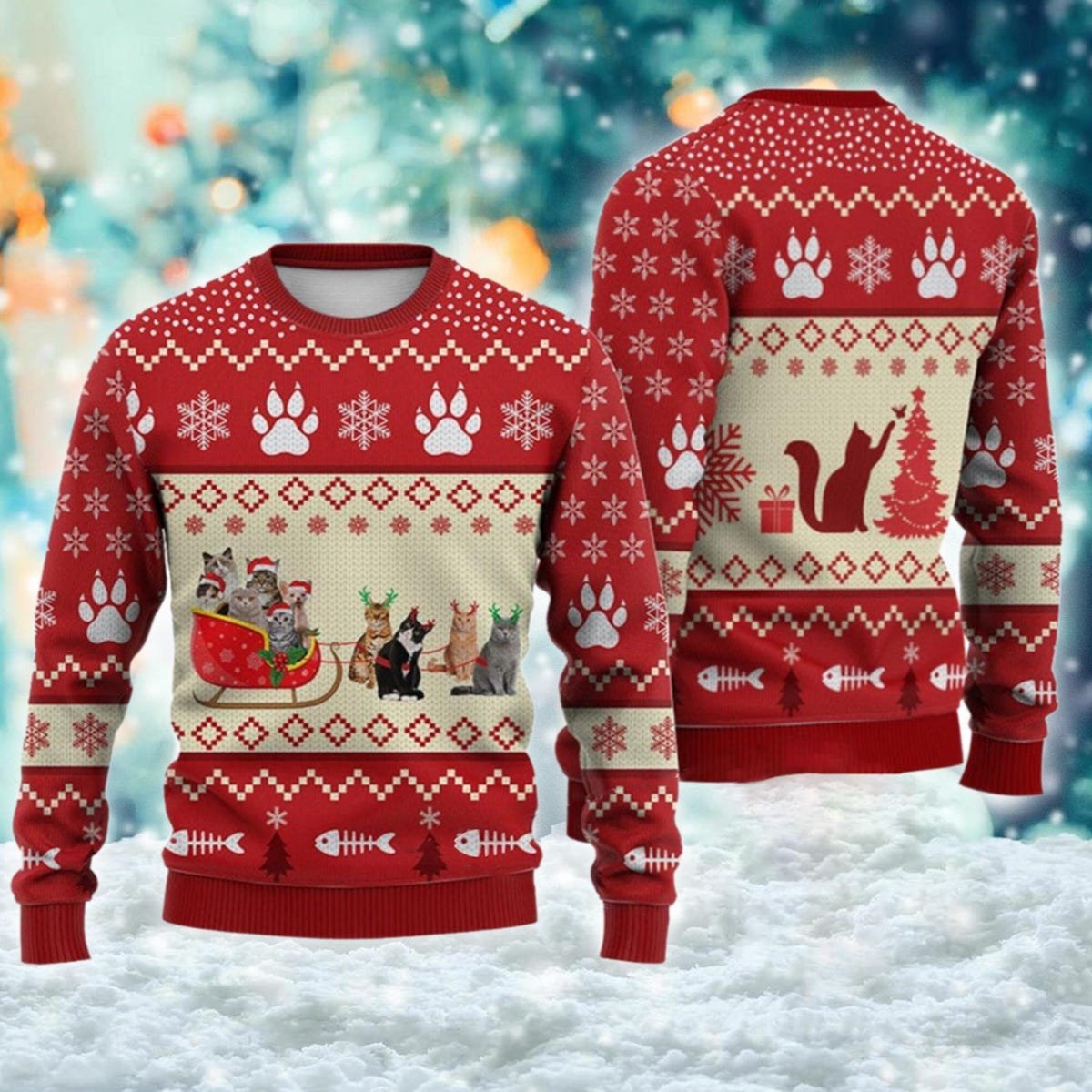 Cat Reindeer Ugly Christmas Sweater Santa With Reindeer Cat Xmas Sweater.jpg