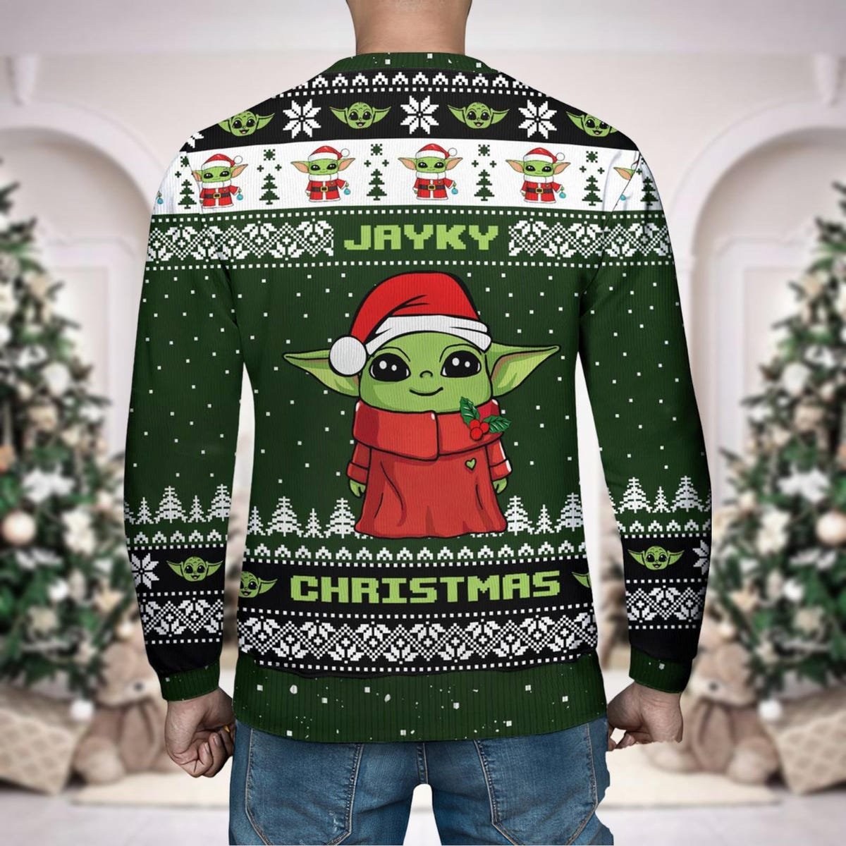 Custom Baby Yoda Ugly Christmas Sweater Disney Star Wars Ho Ho Ho Sweater.jpg