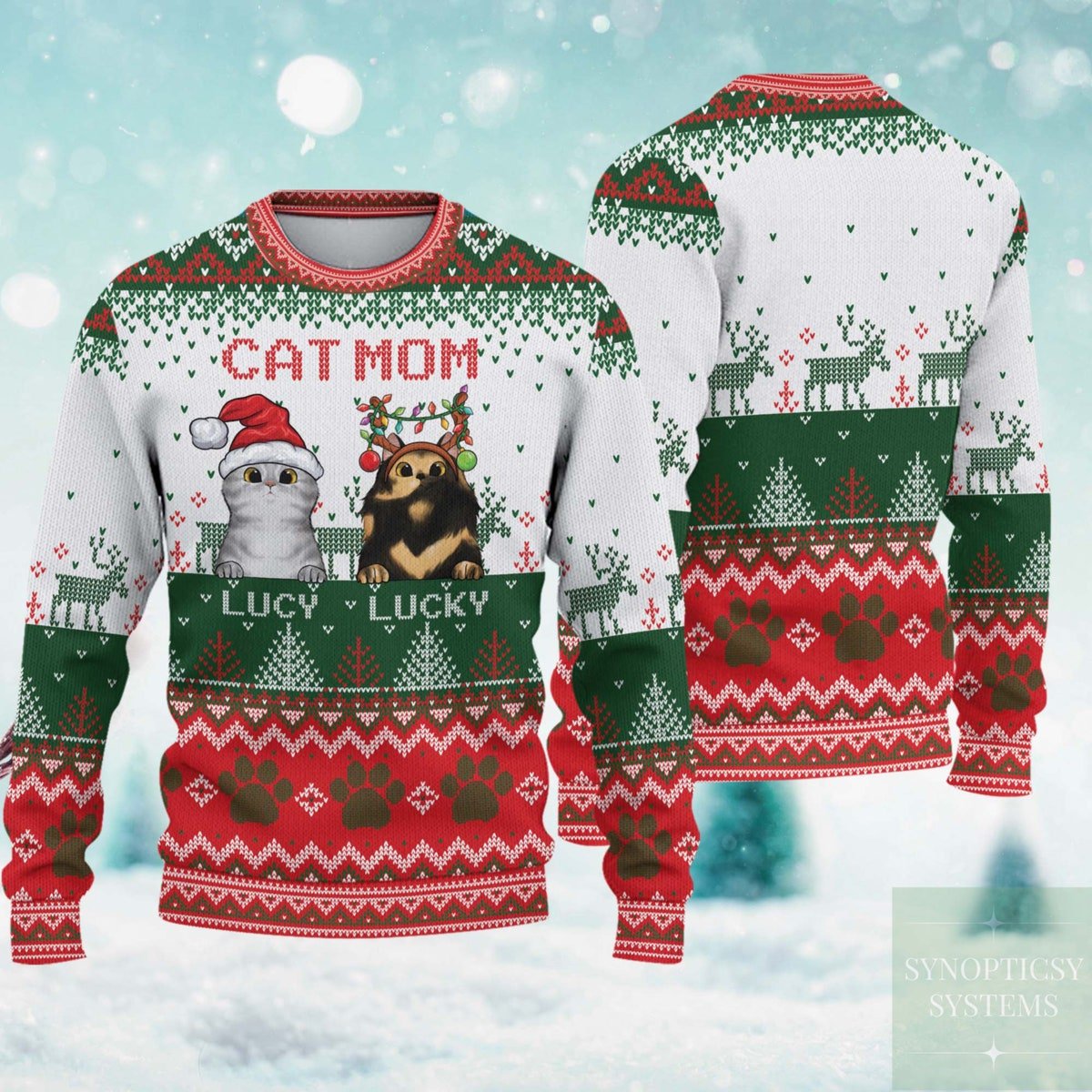 Custom Cat Mom Ugly Christmas Sweater Cat Lovers Xmas Sweater.jpg