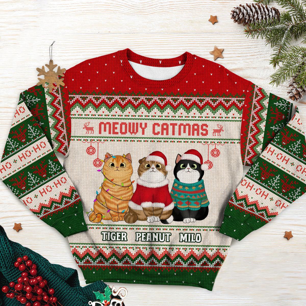 Custom Cat Ugly Christmas Sweater Meowy Catmas Sweater 1.jpg