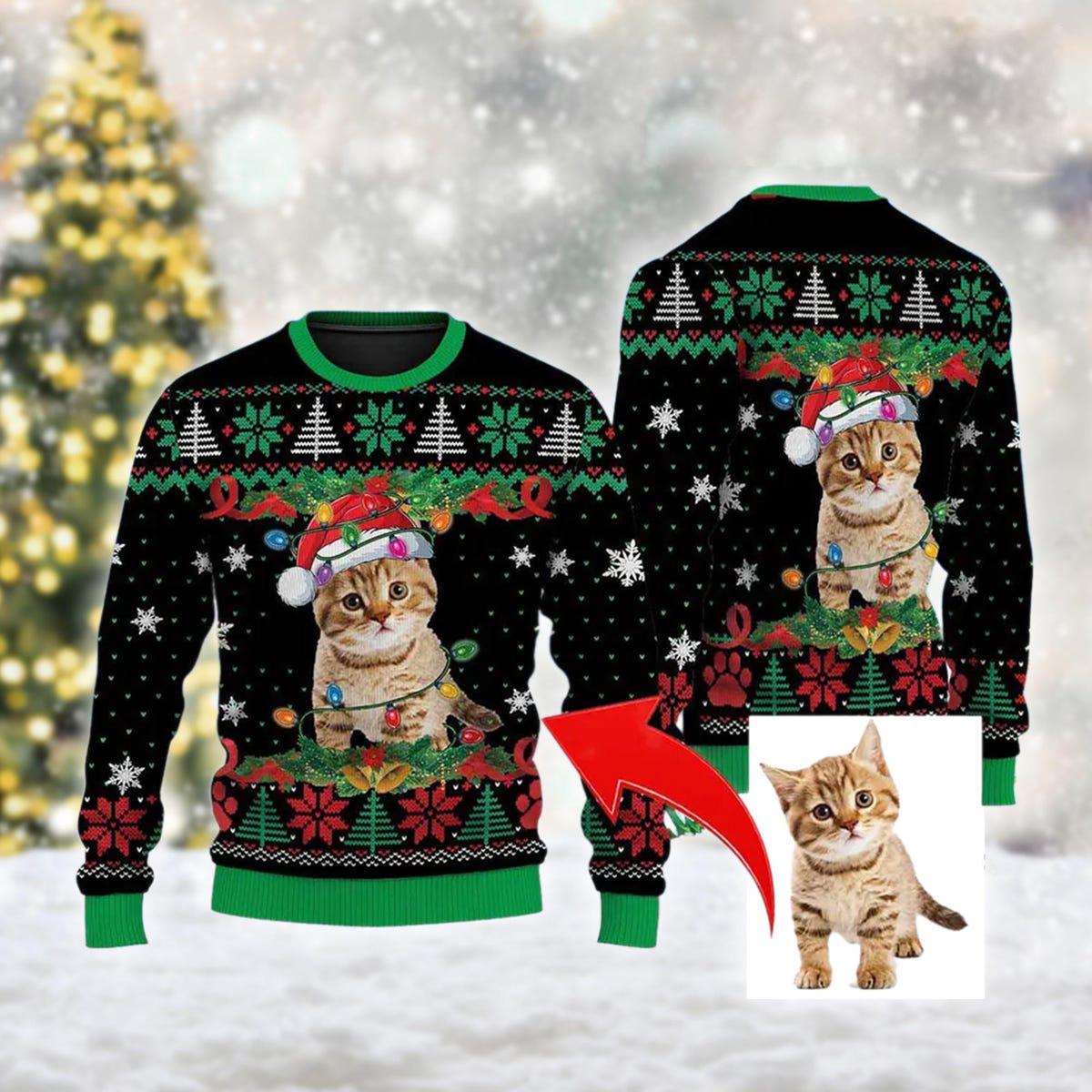 Custom Meowy Ugly Christmas Sweater Pet Photo Ugly Christmas Sweater 1.jpg