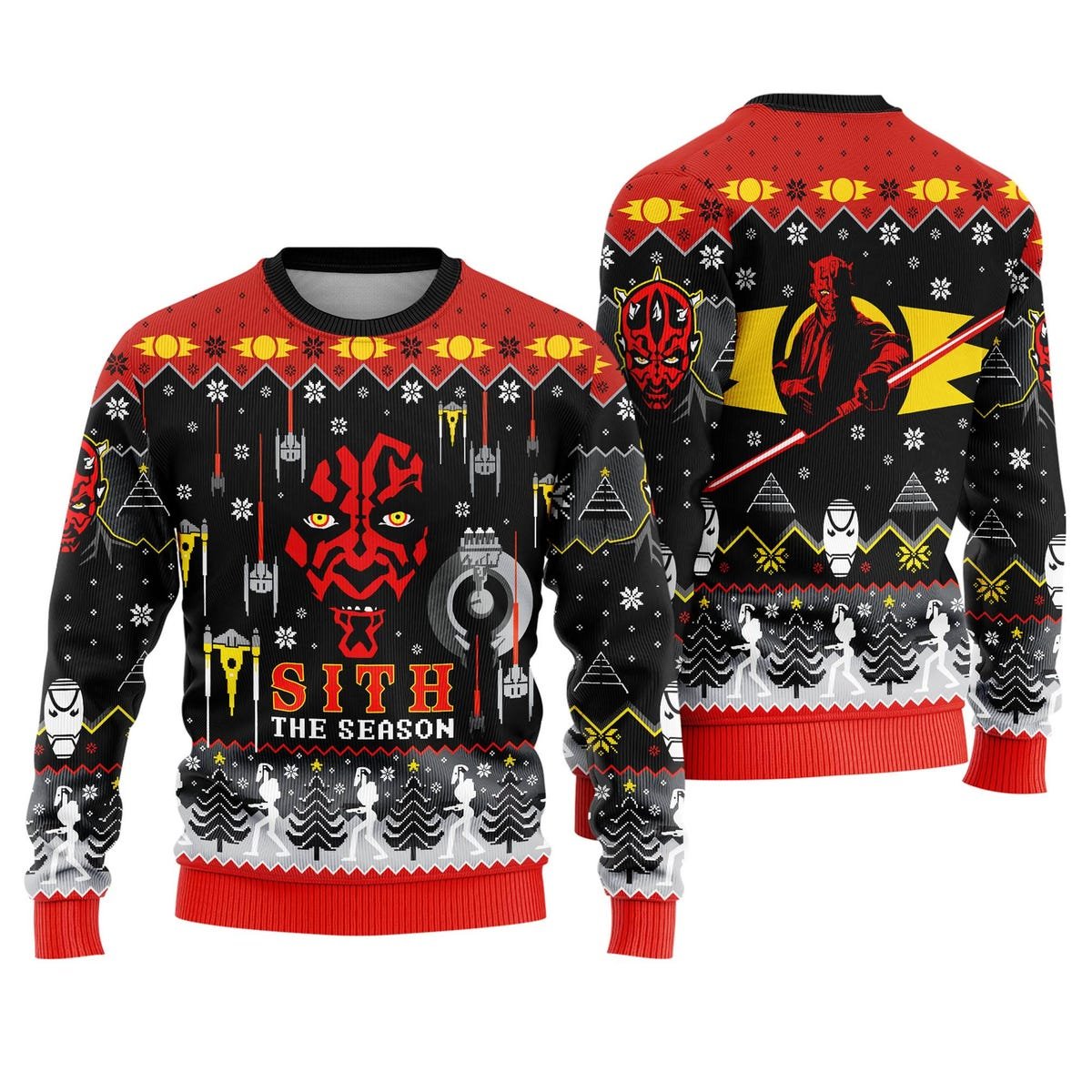 Darth Maul Sith The Season Ugly Christmas Sweater Darth Vader Xmas Sweater.jpg