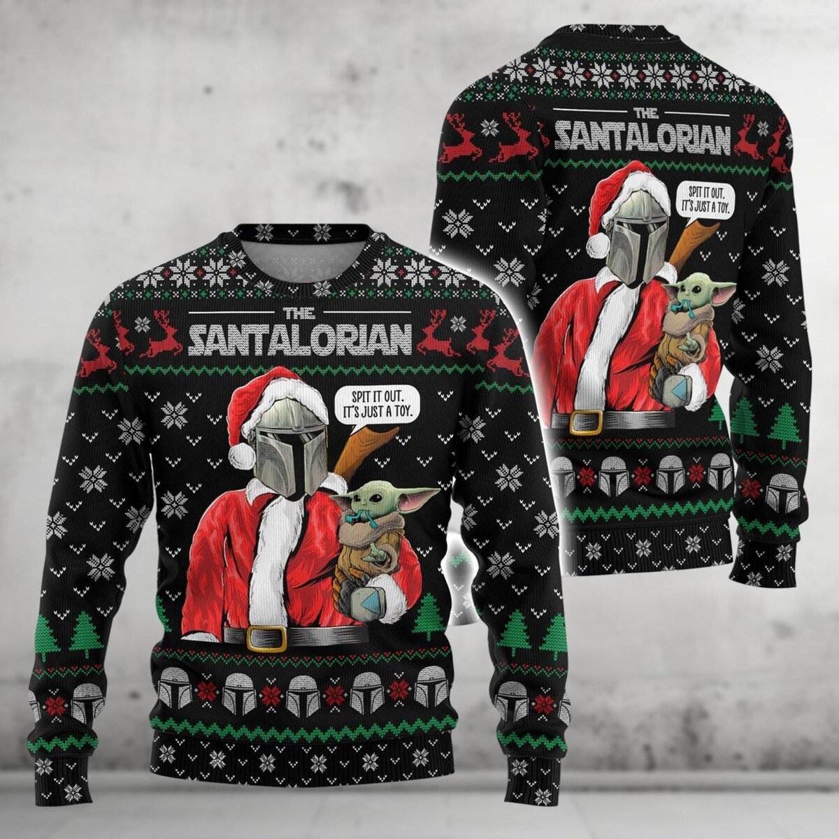 Darth Vader And Baby Yoda Ugly Christmas Sweater Star Wars Xmas Sweater.jpg