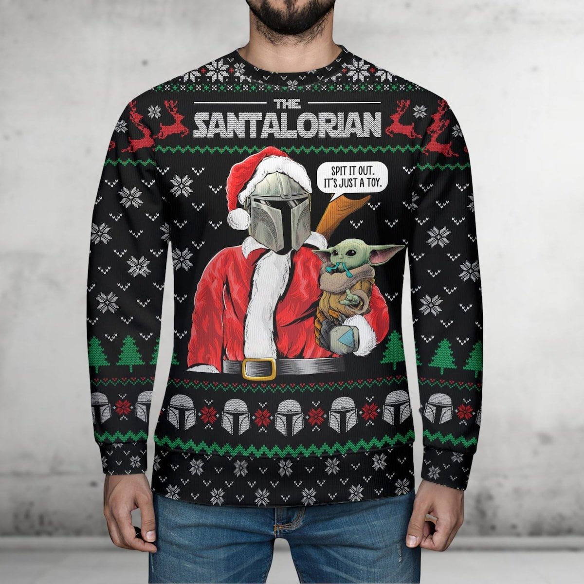 Darth Vader And Baby Yoda Ugly Christmas Sweater Star Wars Xmas Sweater.jpg