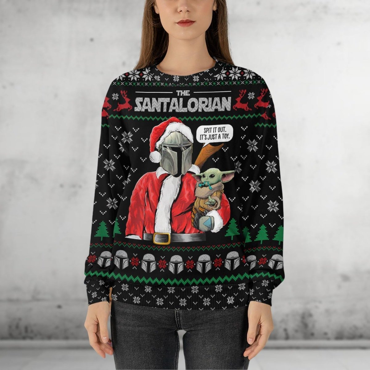 Darth Vader And Baby Yoda Ugly Christmas Sweater Star Wars Xmas Sweater.jpg