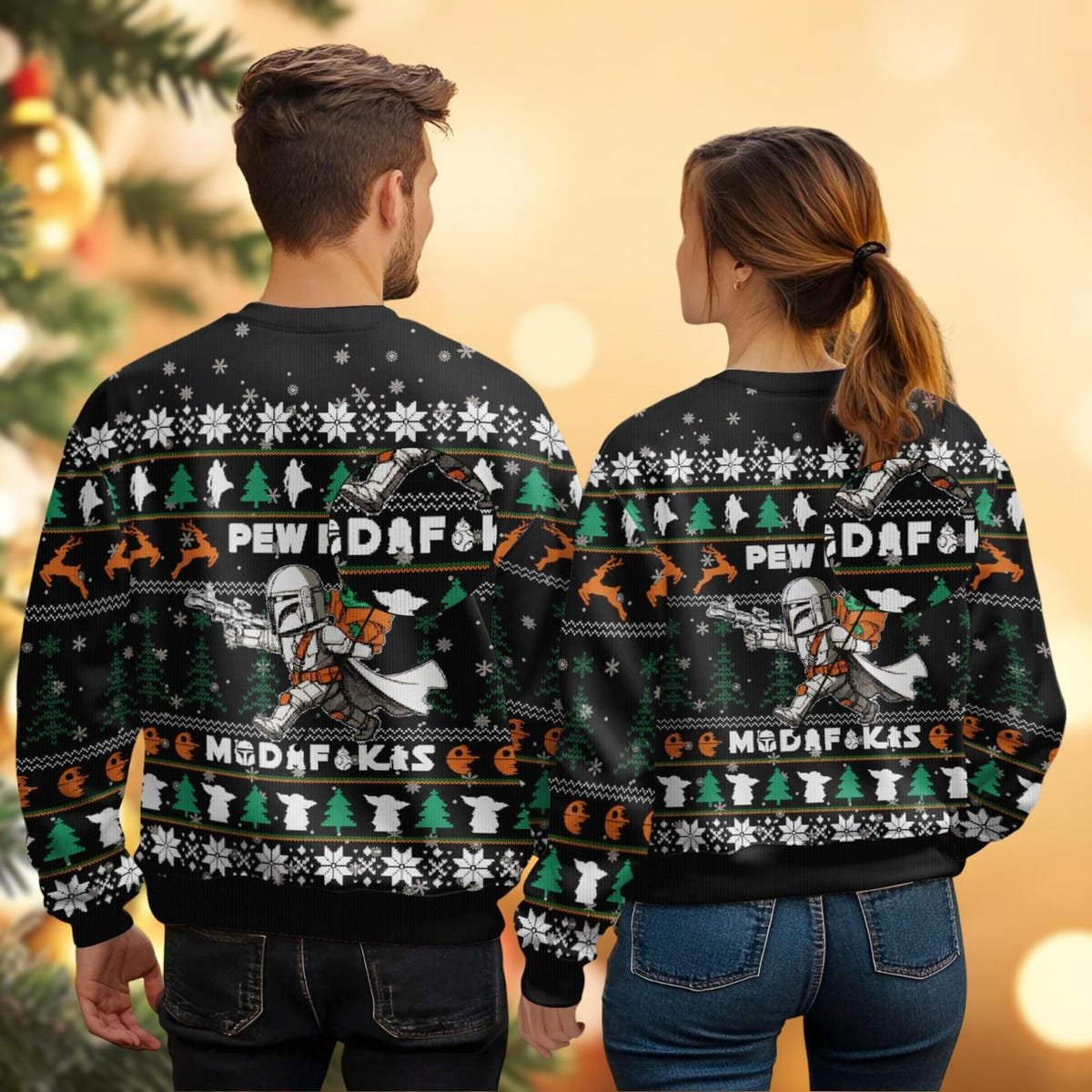 Mandalorian And Baby Yoda Ugly Christmas Sweater Star Wars Xmas Sweater.jpg