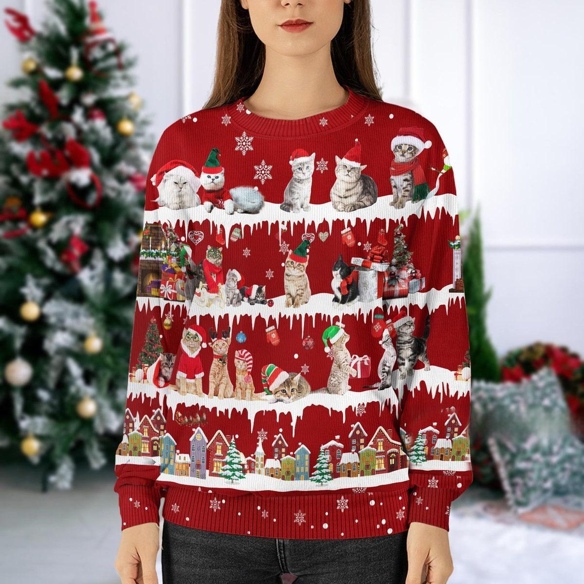 Meowy Ugly Christmas Sweater Cat Lover Xmas Sweater 3 rmw.jpg