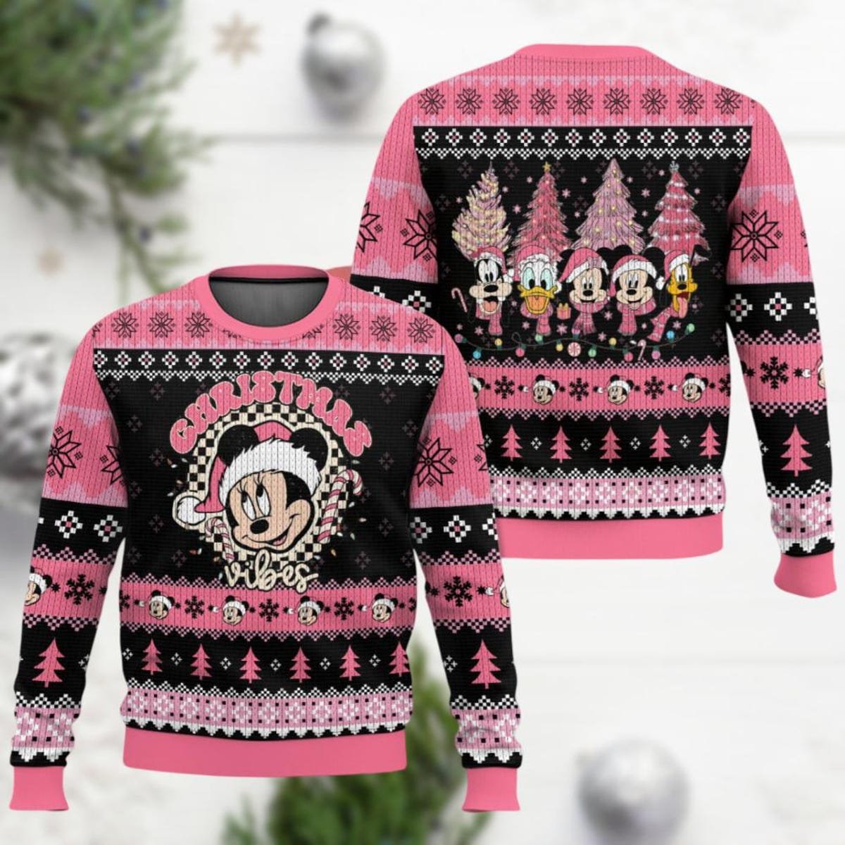 Minnie Mouse Ugly Christmas Sweater Mickey & Friends Santa Hat Sweater.jpg