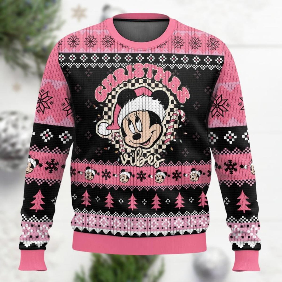 Minnie Mouse Ugly Christmas Sweater Mickey & Friends Santa Hat Sweater.jpg