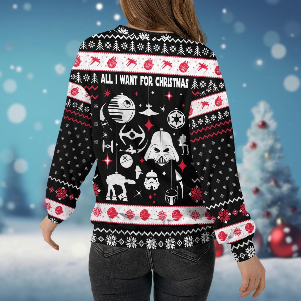 Star Wars Darth Vader Sithmas Ugly Christmas Sweater Darth Vader Stormtrooper Christmas Sweater 5