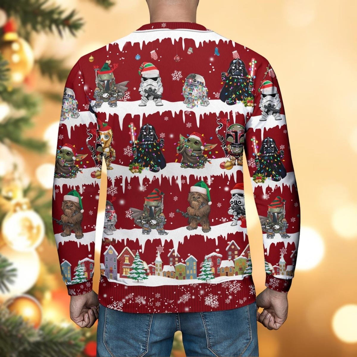 Star Wars Ugly Christmas Sweater Baby Yoda Darth Vader Stormtrooper Boba Fett Christmas Sweater 6