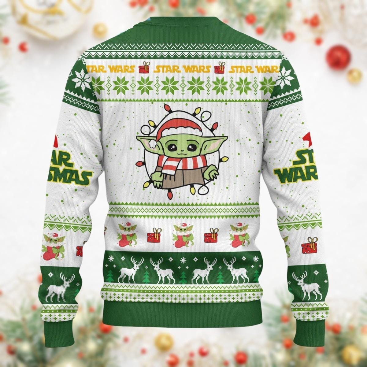 Star Wars Ugly Christmas Sweater Baby Yoda Santa Clause Disney Character Xmas Sweater 2