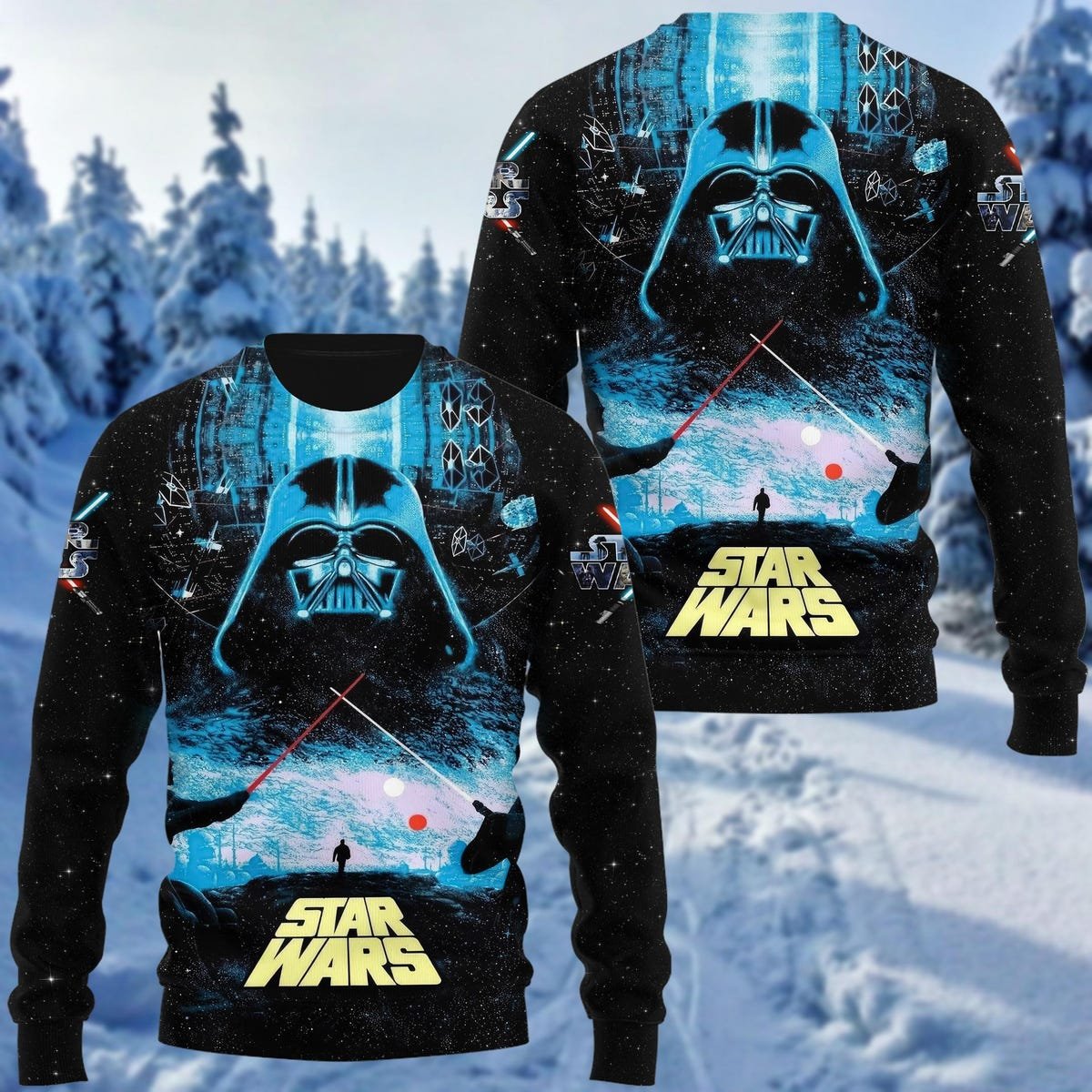 Star Wars Ugly Christmas Sweater Darth Vader Character Disney Movie Xmas Sweater 1