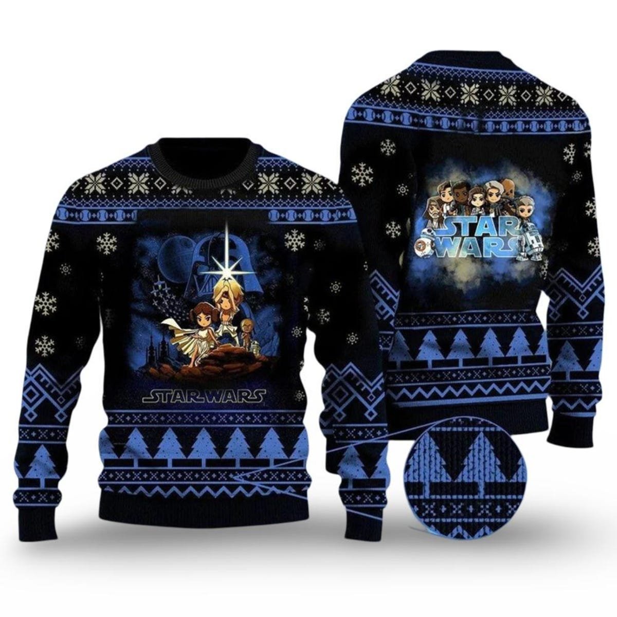 Star Wars Ugly Christmas Sweater Darth Vader, Han Solo, Leia Sweater.jpg