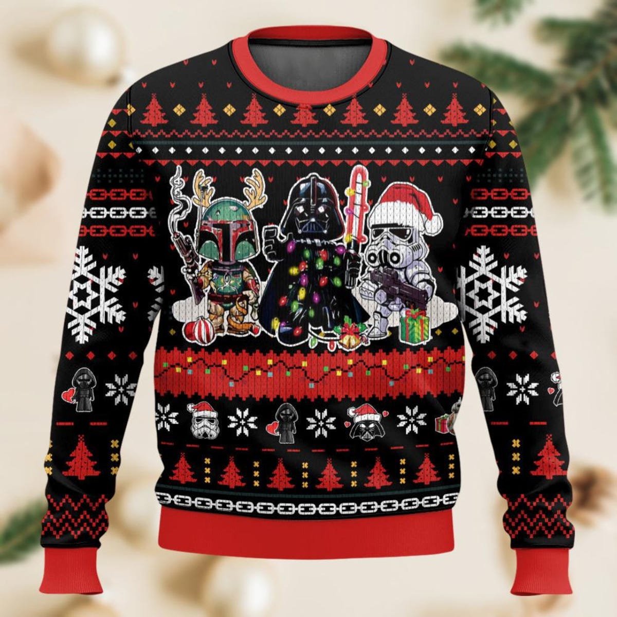 Star Wars Ugly Christmas Sweater Darth Vader Stormtrooper Boba Fett Xmas Sweater 2