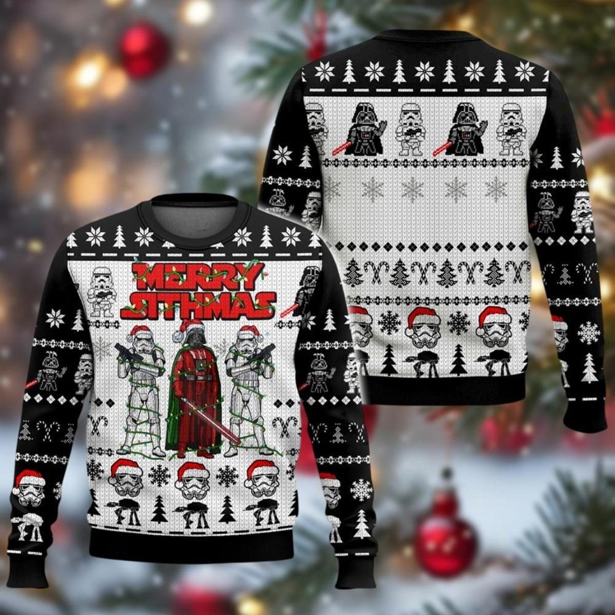 Star Wars Ugly Christmas Sweater Darth Vader Stormtrooper Funny Robot Xmas Sweater 1