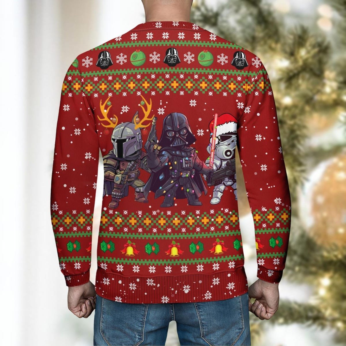 Star Wars Ugly Christmas Sweater Darth Vader Stormtrooper Mandalorian Holiday Sweater 6